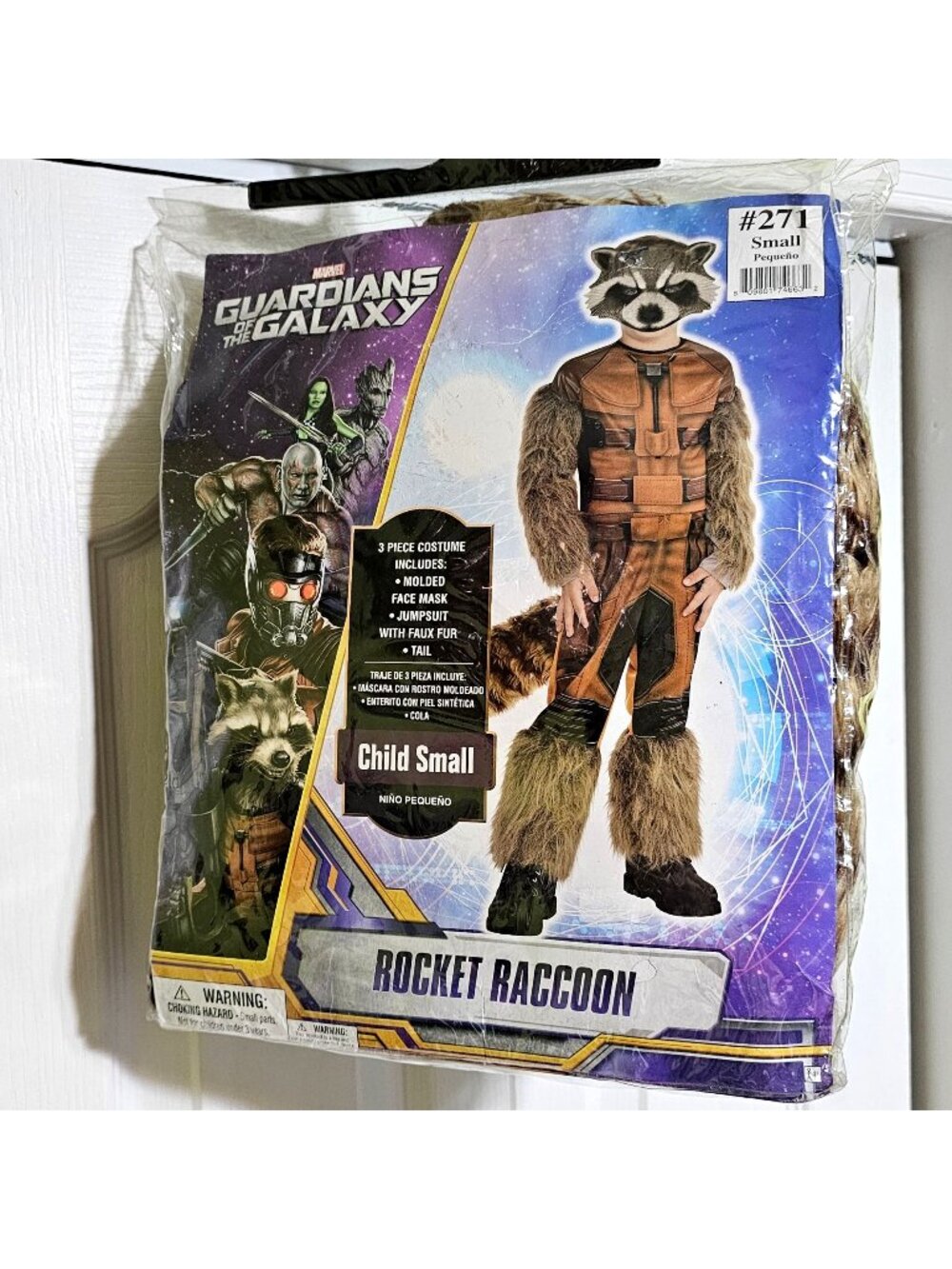 Rocket Raccoon Faux Fur Costume Boys 4-6 Mask Tail Guardians of Galaxy Marvel